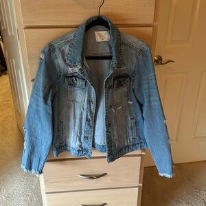 Nature denim medium washed distressed jean jacket